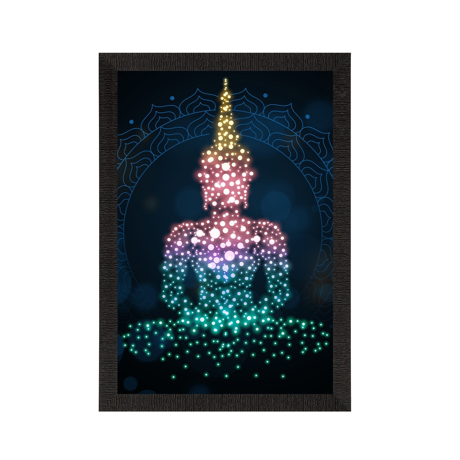 Meditating Lord Buddha Satin Matt Texture UV Art Painting Kafalo