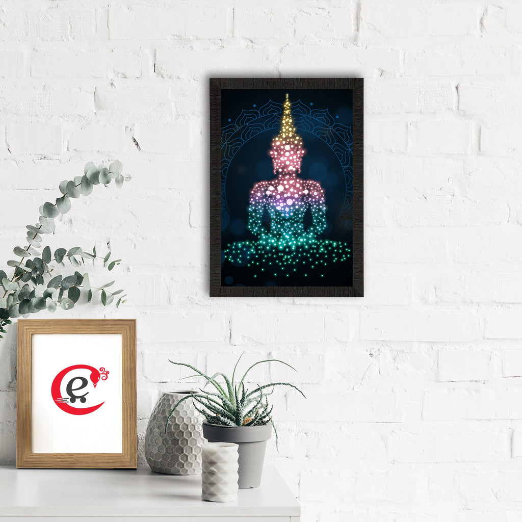 Meditating Lord Buddha Satin Matt Texture UV Art Painting Kafalo