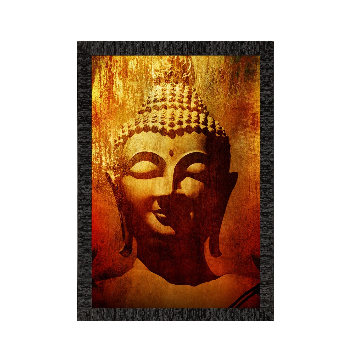 Meditating Lord Buddha Satin Matt Texture UV Art Painting Kafalo