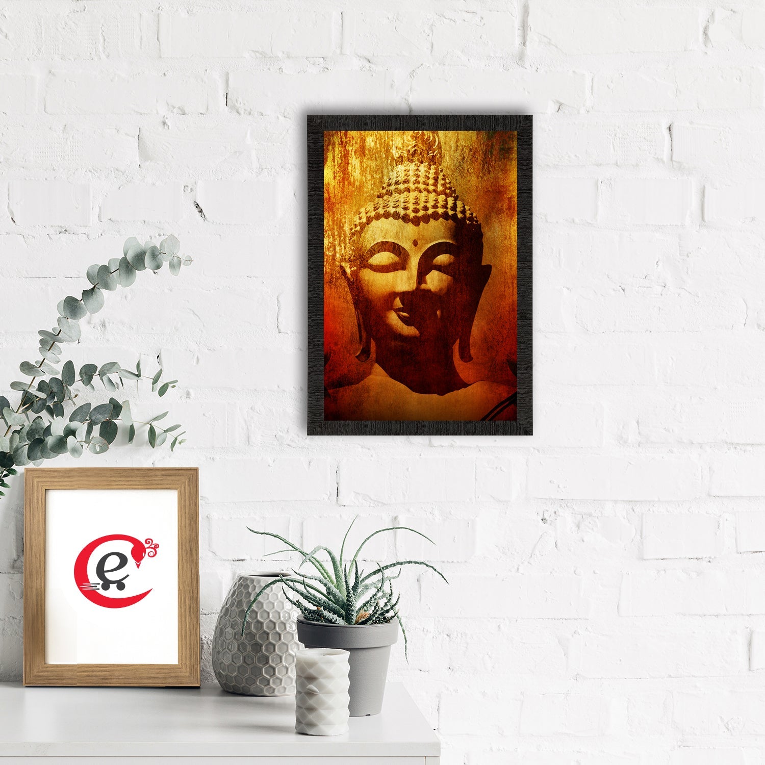 Meditating Lord Buddha Satin Matt Texture UV Art Painting Kafalo