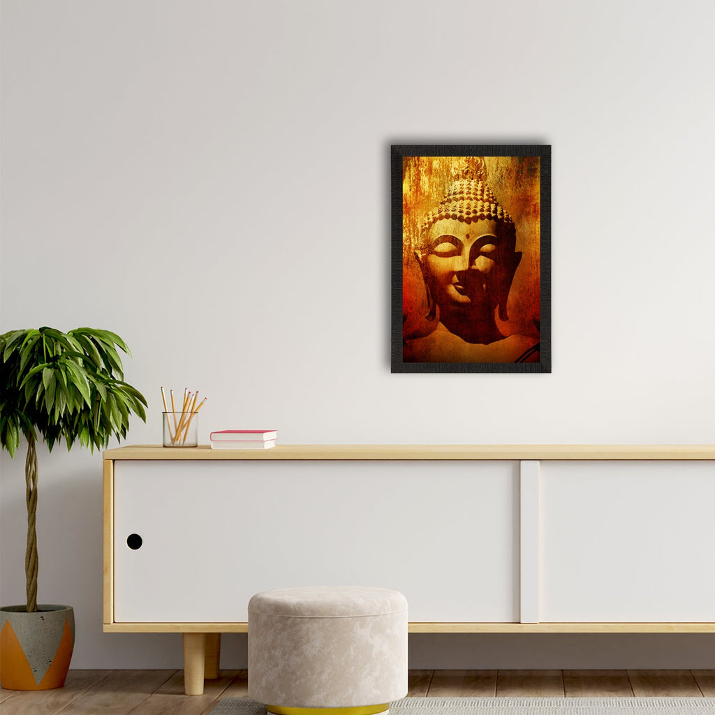 Meditating Lord Buddha Satin Matt Texture UV Art Painting Kafalo