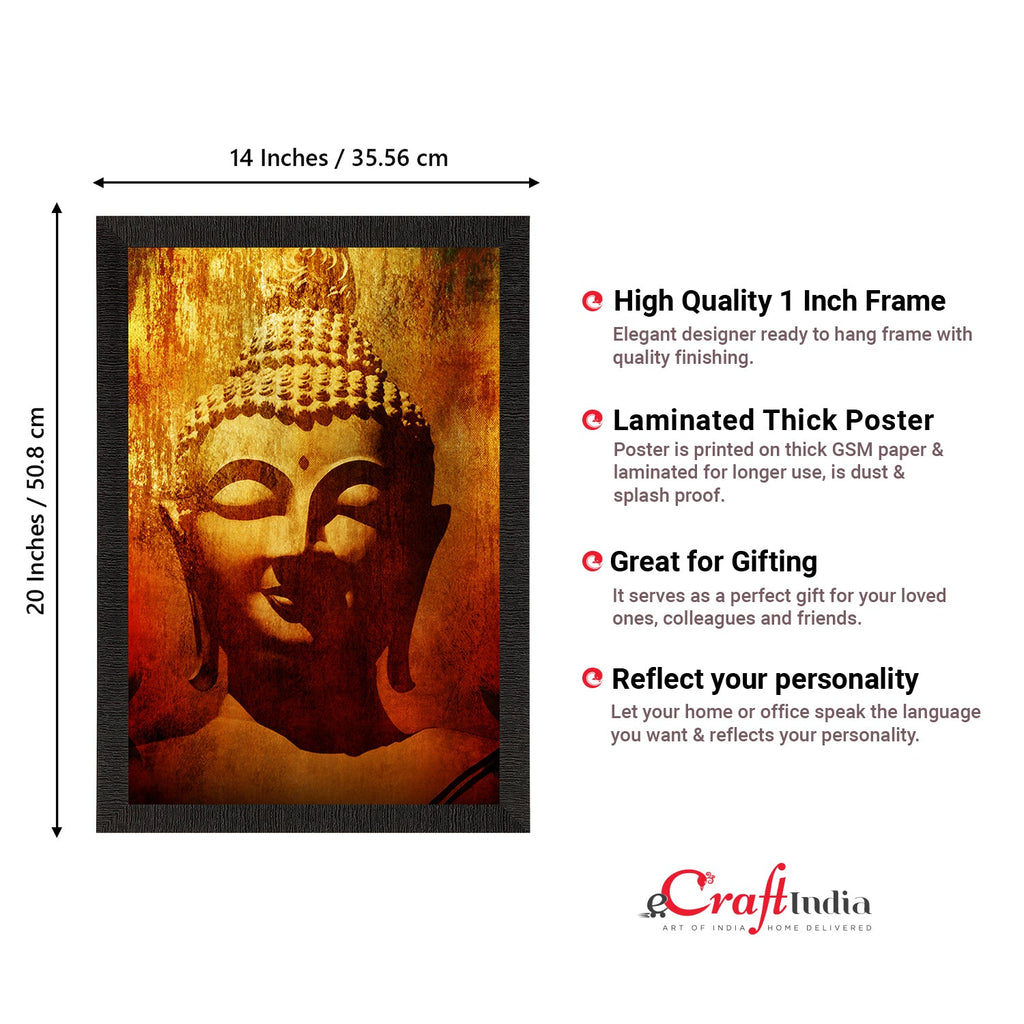 Meditating Lord Buddha Satin Matt Texture UV Art Painting Kafalo