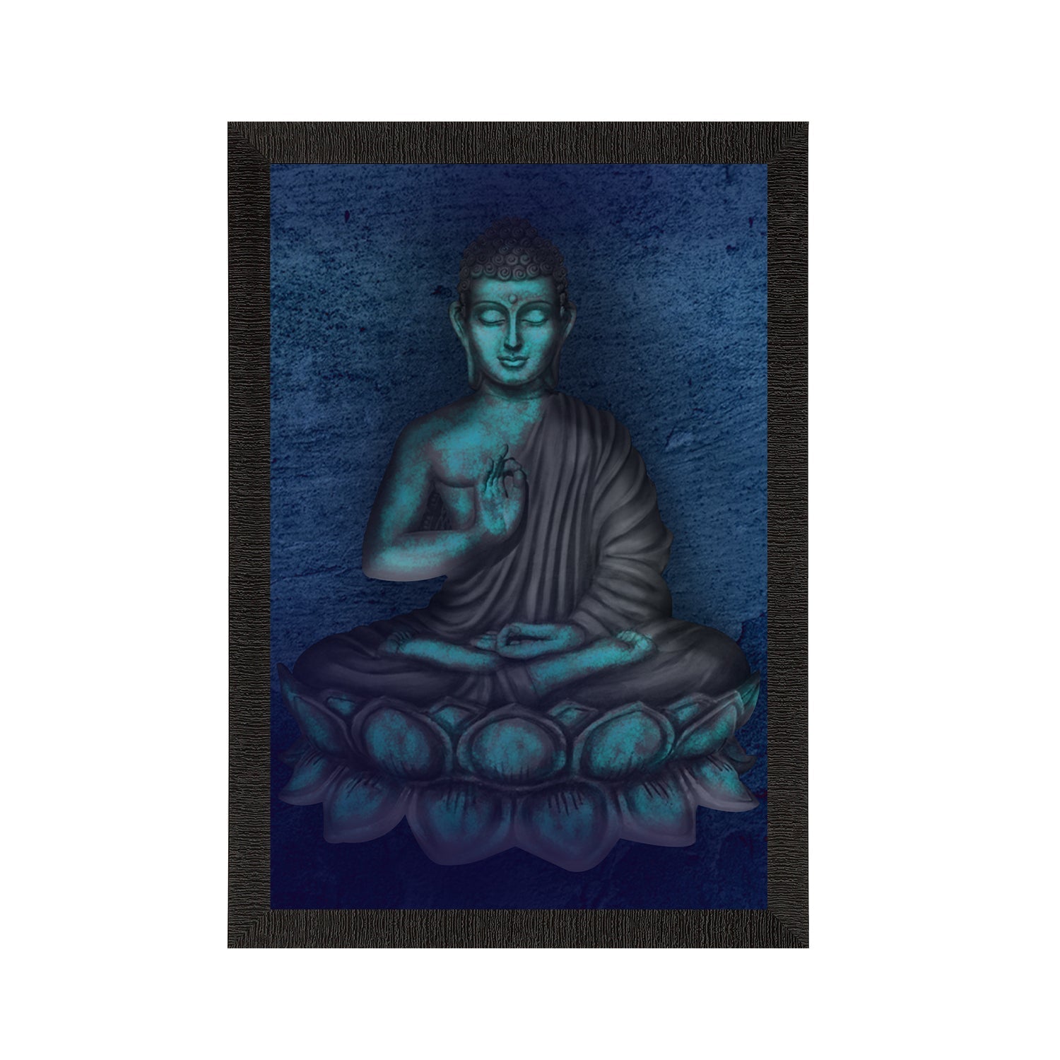 Meditating Lord Buddha Satin Matt Texture UV Art Painting Kafalo