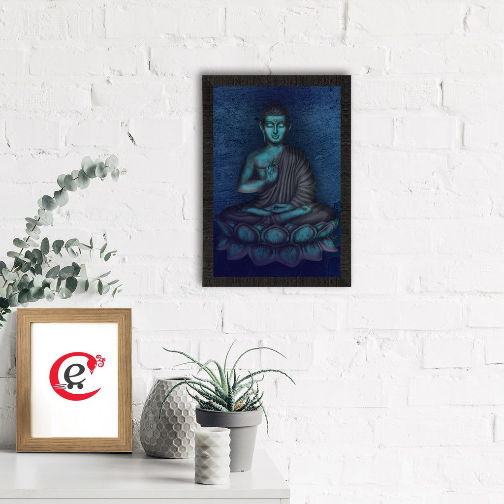 Meditating Lord Buddha Satin Matt Texture UV Art Painting Kafalo