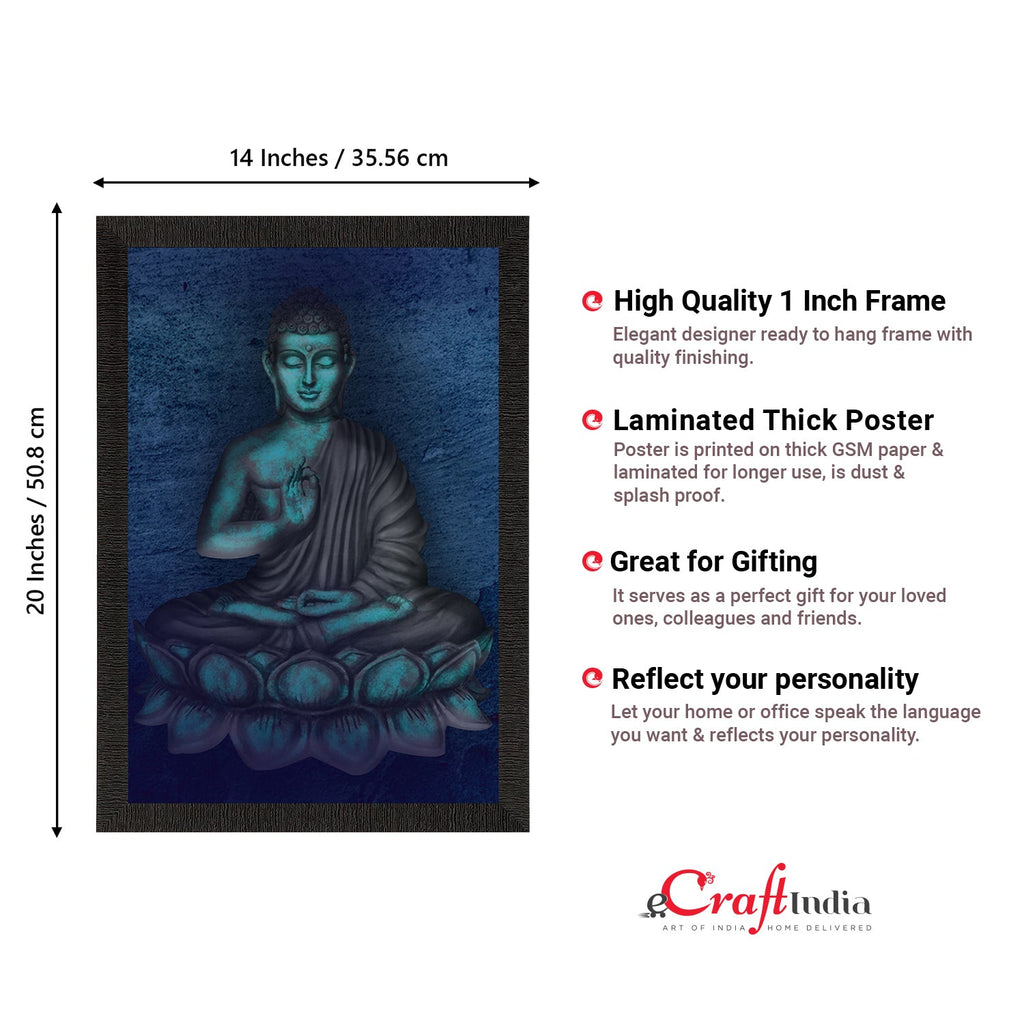 Meditating Lord Buddha Satin Matt Texture UV Art Painting Kafalo