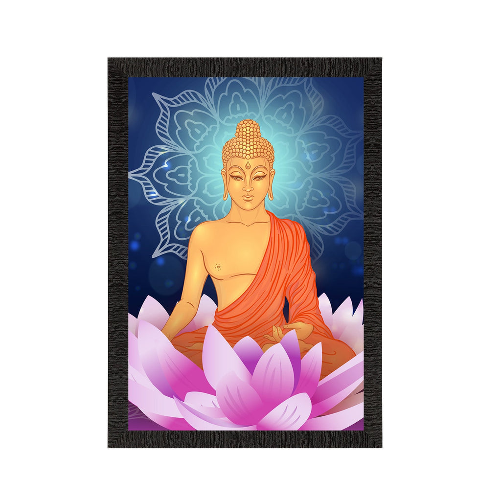 Meditating Lord Buddha Satin Matt Texture UV Art Painting Kafalo