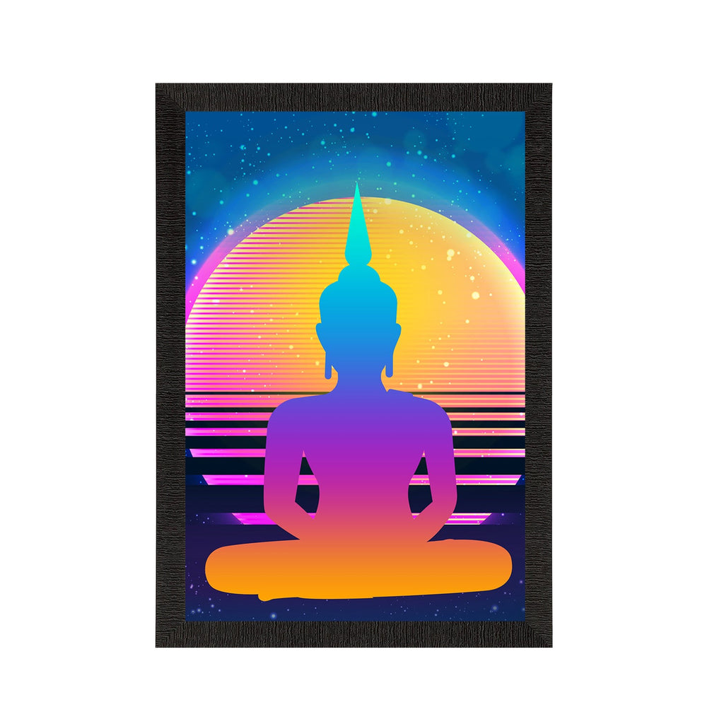 Meditating Lord Buddha Satin Matt Texture UV Art Painting Kafalo