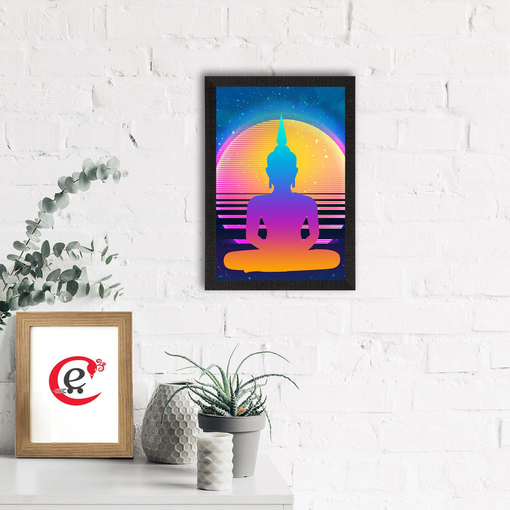 Meditating Lord Buddha Satin Matt Texture UV Art Painting Kafalo