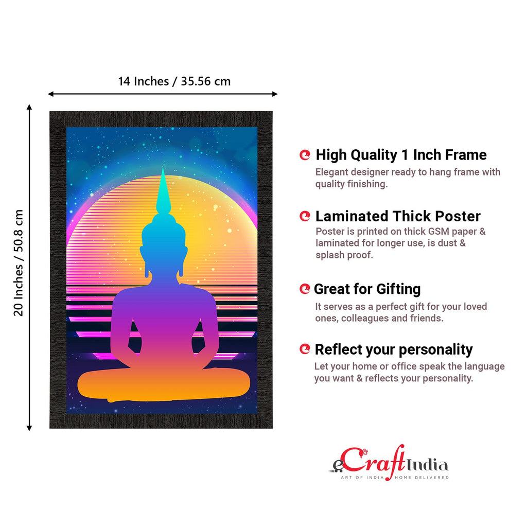 Meditating Lord Buddha Satin Matt Texture UV Art Painting Kafalo