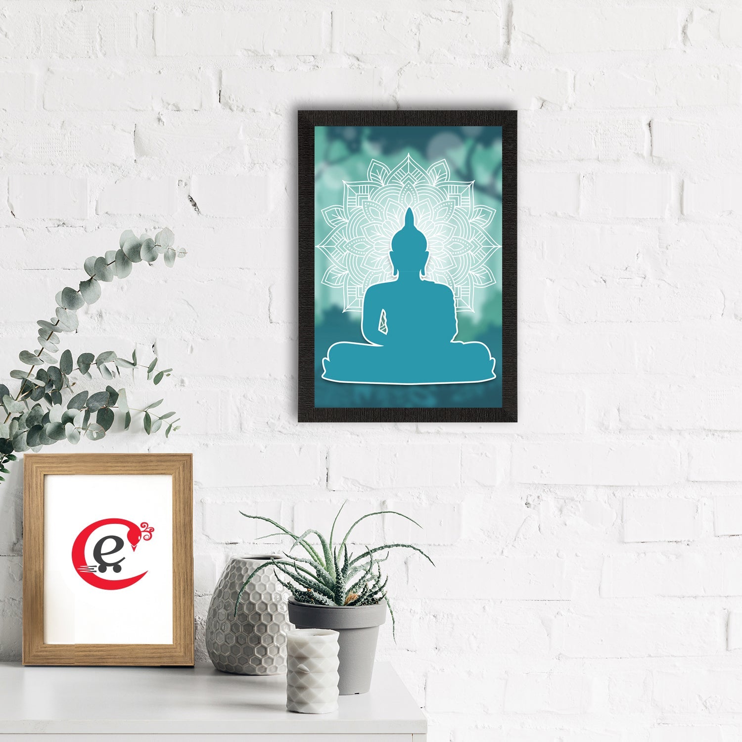 Meditating Lord Buddha Satin Matt Texture UV Art Painting Kafalo