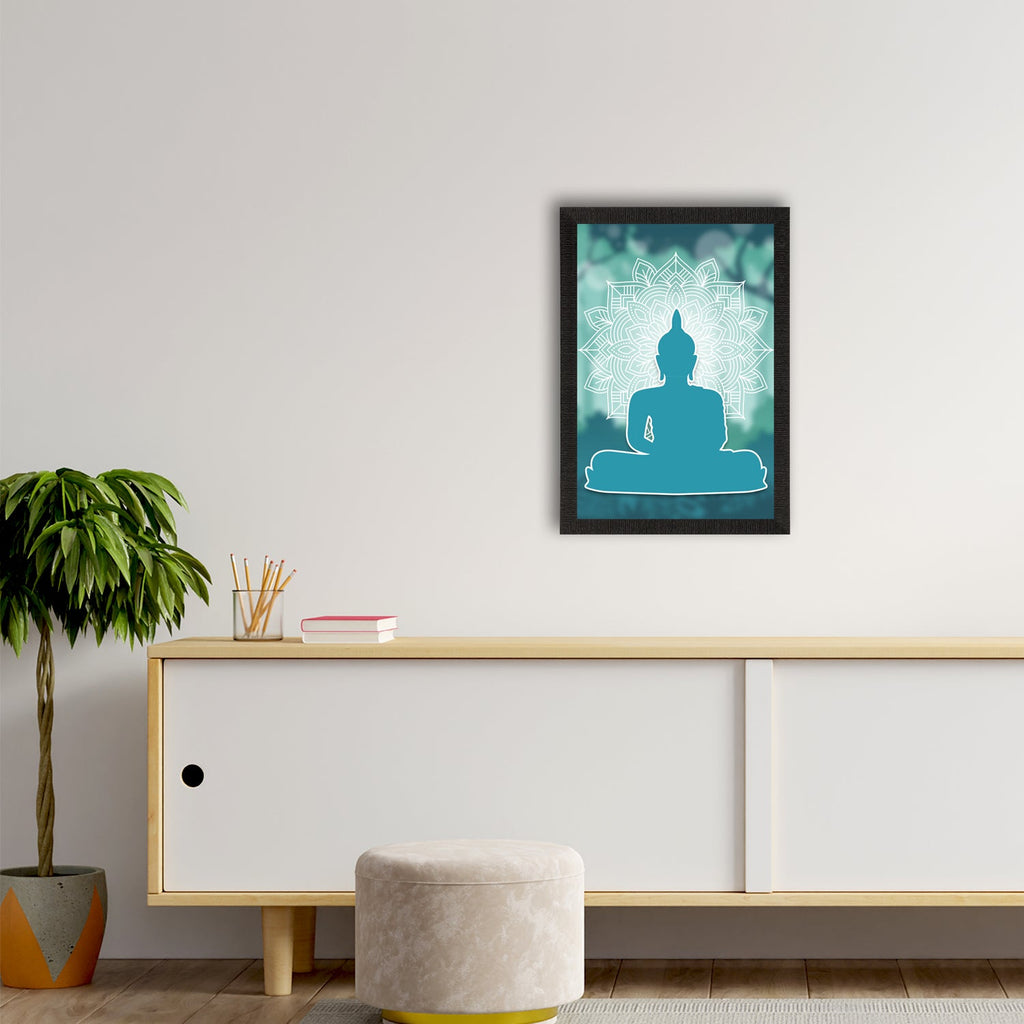 Meditating Lord Buddha Satin Matt Texture UV Art Painting Kafalo