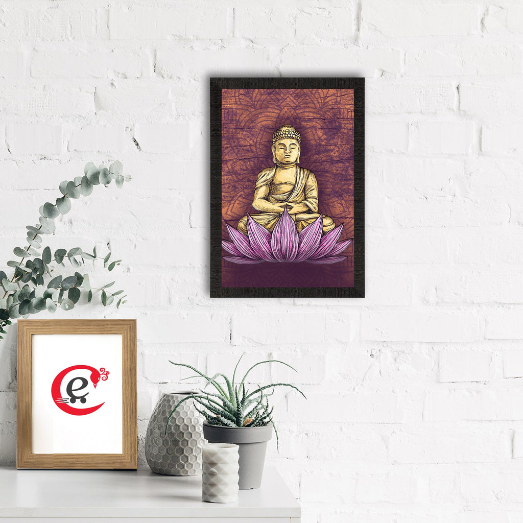 Meditating Lord Buddha Satin Matt Texture UV Art Painting Kafalo