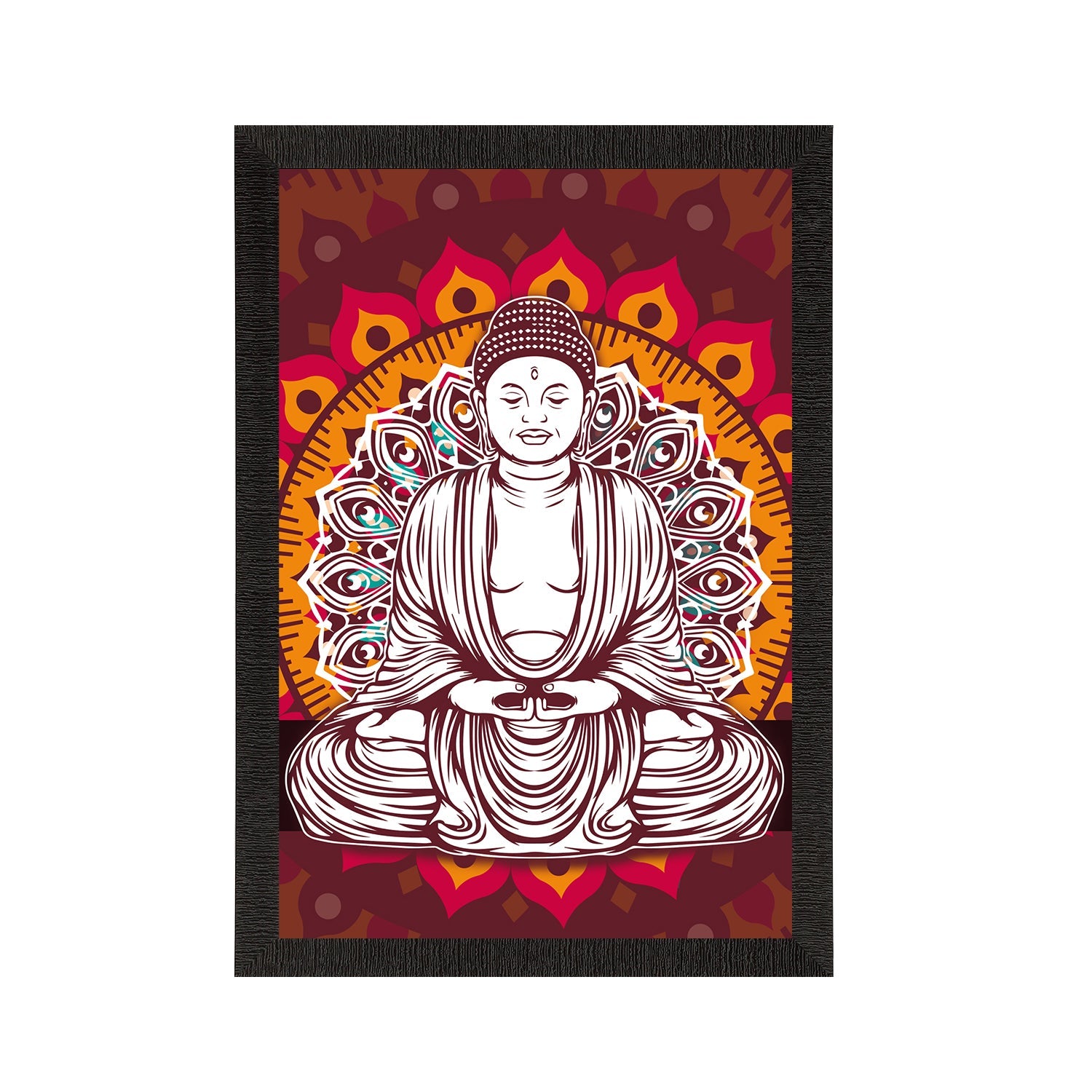Meditating Lord Buddha Satin Matt Texture UV Art Painting Kafalo