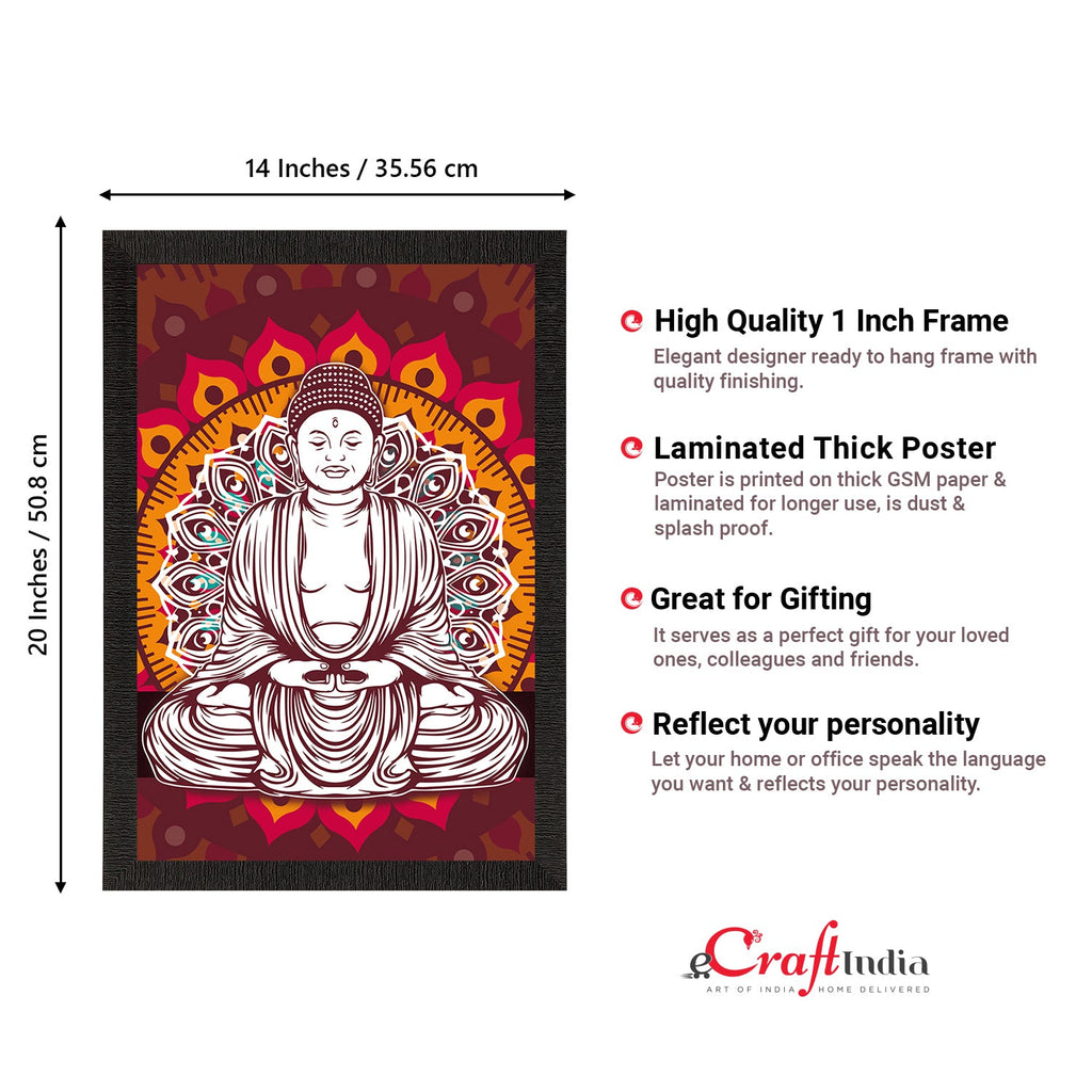 Meditating Lord Buddha Satin Matt Texture UV Art Painting Kafalo