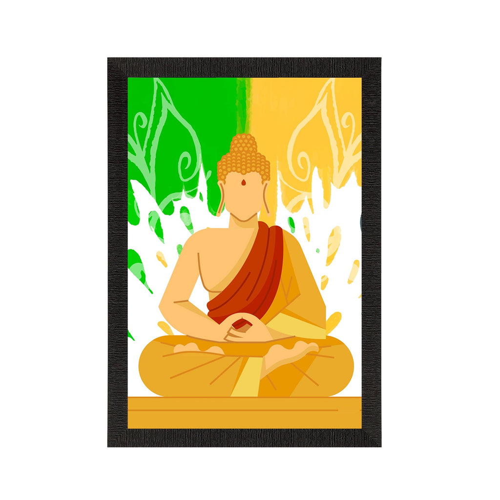 Meditating Lord Buddha Satin Matt Texture UV Art Painting Kafalo