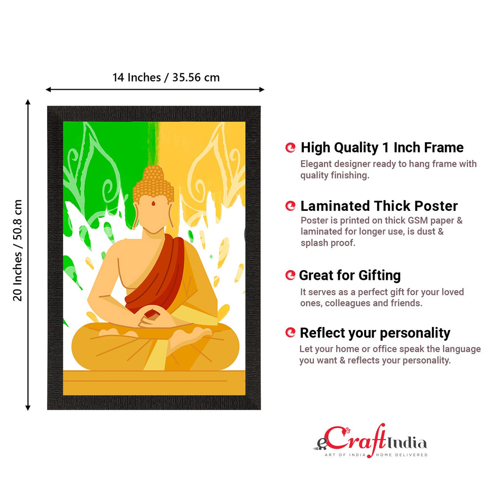 Meditating Lord Buddha Satin Matt Texture UV Art Painting Kafalo