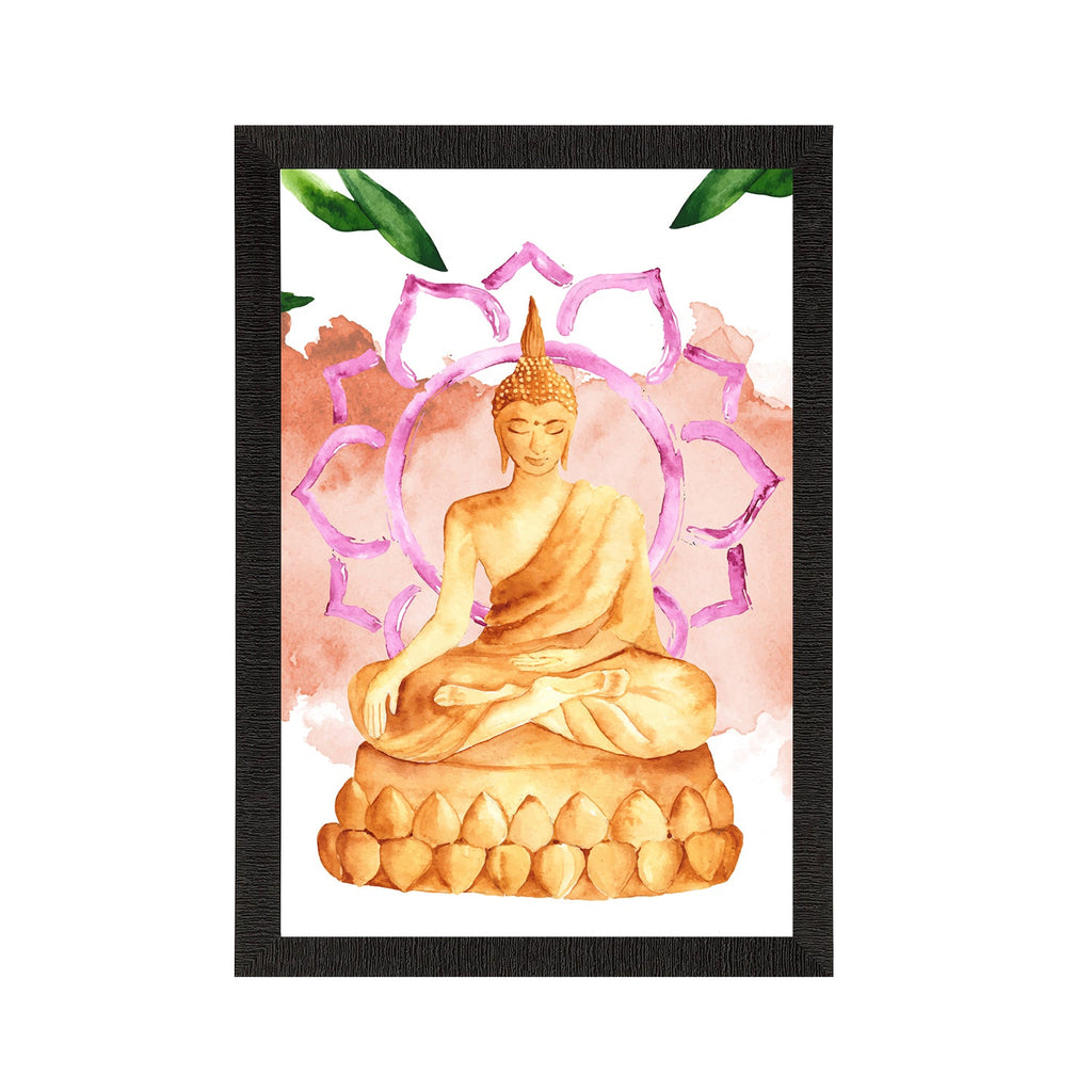 Meditating Lord Buddha Satin Matt Texture UV Art Painting Kafalo