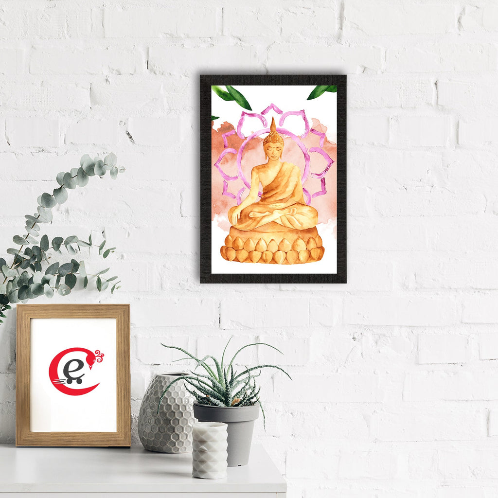 Meditating Lord Buddha Satin Matt Texture UV Art Painting Kafalo