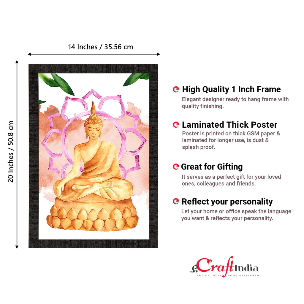 Meditating Lord Buddha Satin Matt Texture UV Art Painting Kafalo