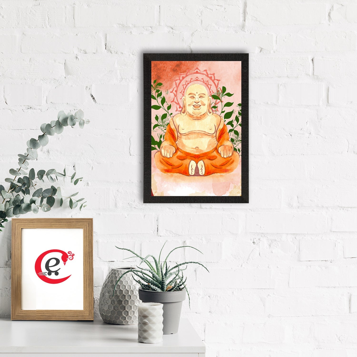 Meditating Lord Buddha Satin Matt Texture UV Art Painting Kafalo