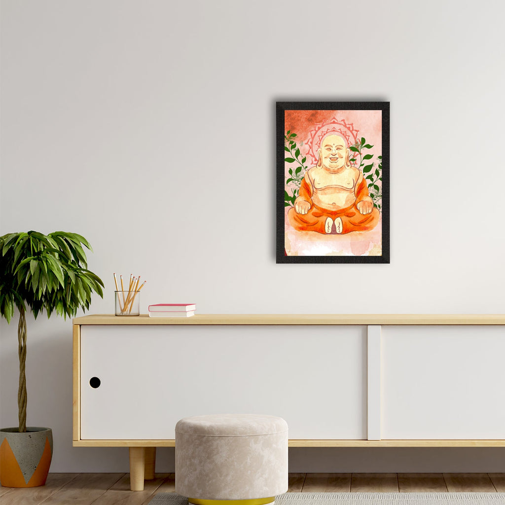 Meditating Lord Buddha Satin Matt Texture UV Art Painting Kafalo