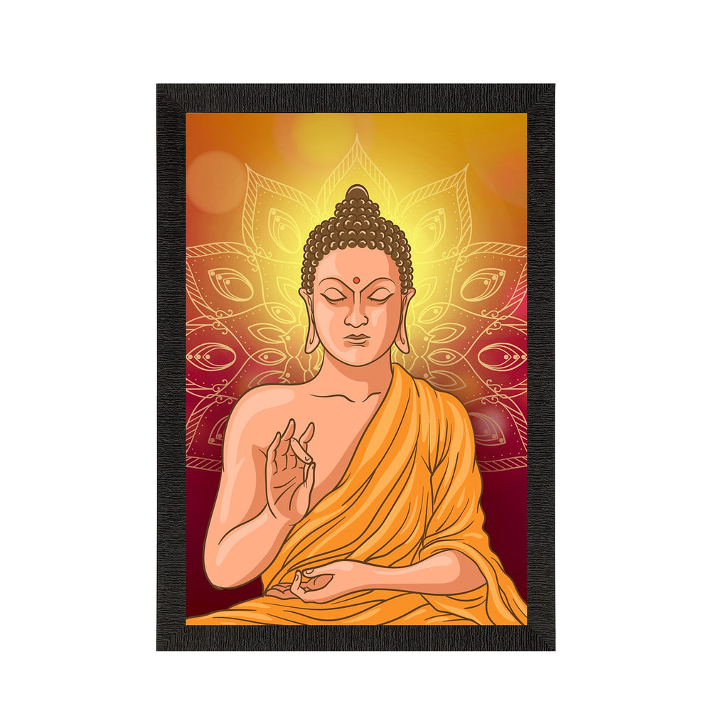 Meditating Lord Buddha Satin Matt Texture UV Art Painting Kafalo