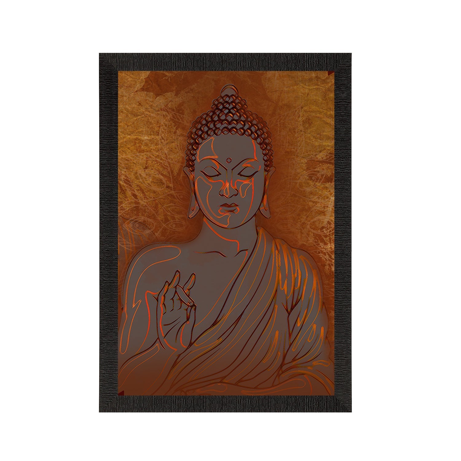 Meditating Lord Buddha Satin Matt Texture UV Art Painting Kafalo