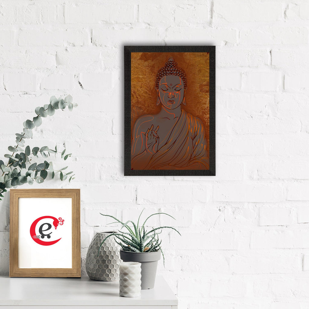 Meditating Lord Buddha Satin Matt Texture UV Art Painting Kafalo