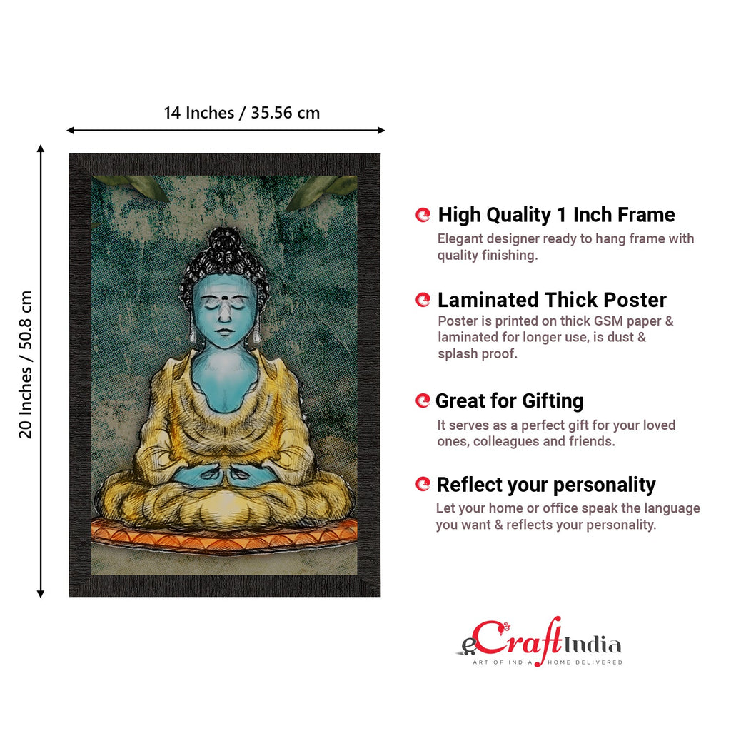 Meditating Lord Buddha Satin Matt Texture UV Art Painting Kafalo