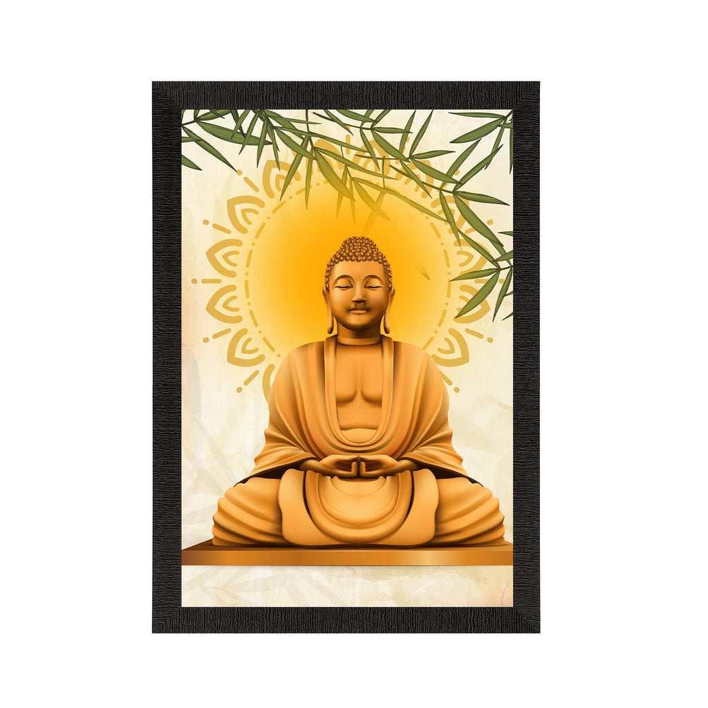 Meditating Lord Buddha Satin Matt Texture UV Art Painting Kafalo