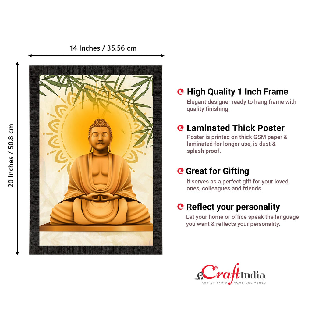 Meditating Lord Buddha Satin Matt Texture UV Art Painting Kafalo