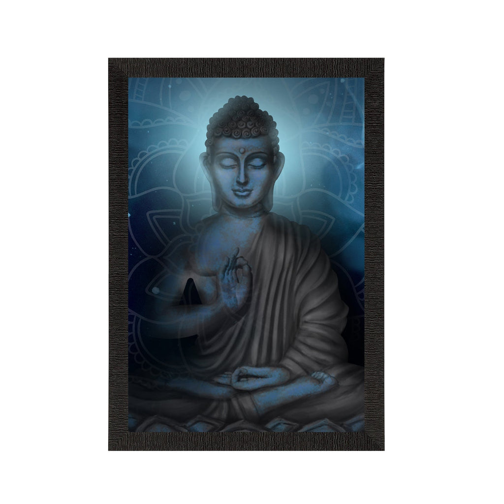 Meditating Lord Buddha Satin Matt Texture UV Art Painting Kafalo