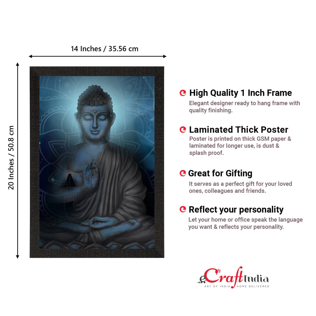 Meditating Lord Buddha Satin Matt Texture UV Art Painting Kafalo