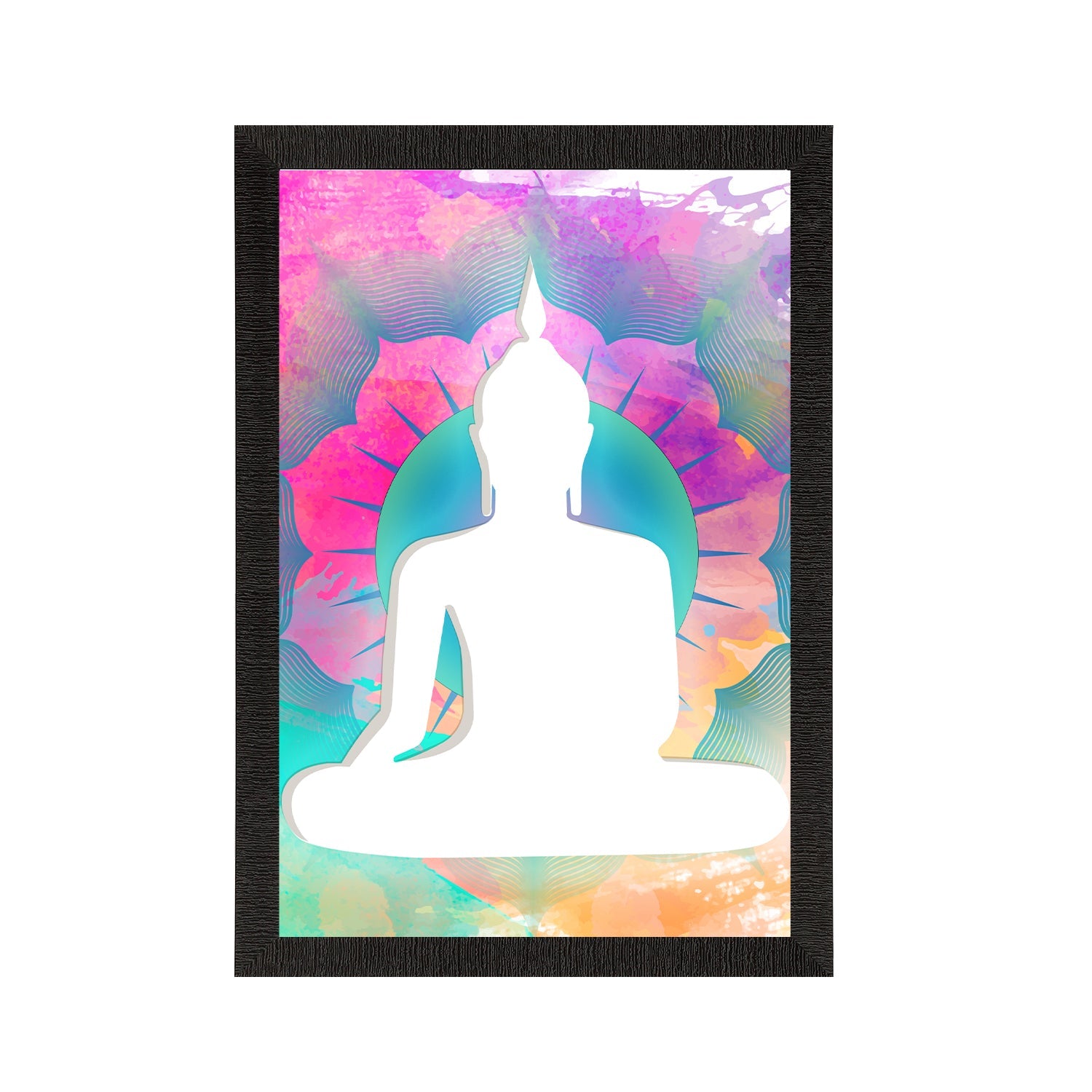 Meditating Lord Buddha Satin Matt Texture UV Art Painting Kafalo