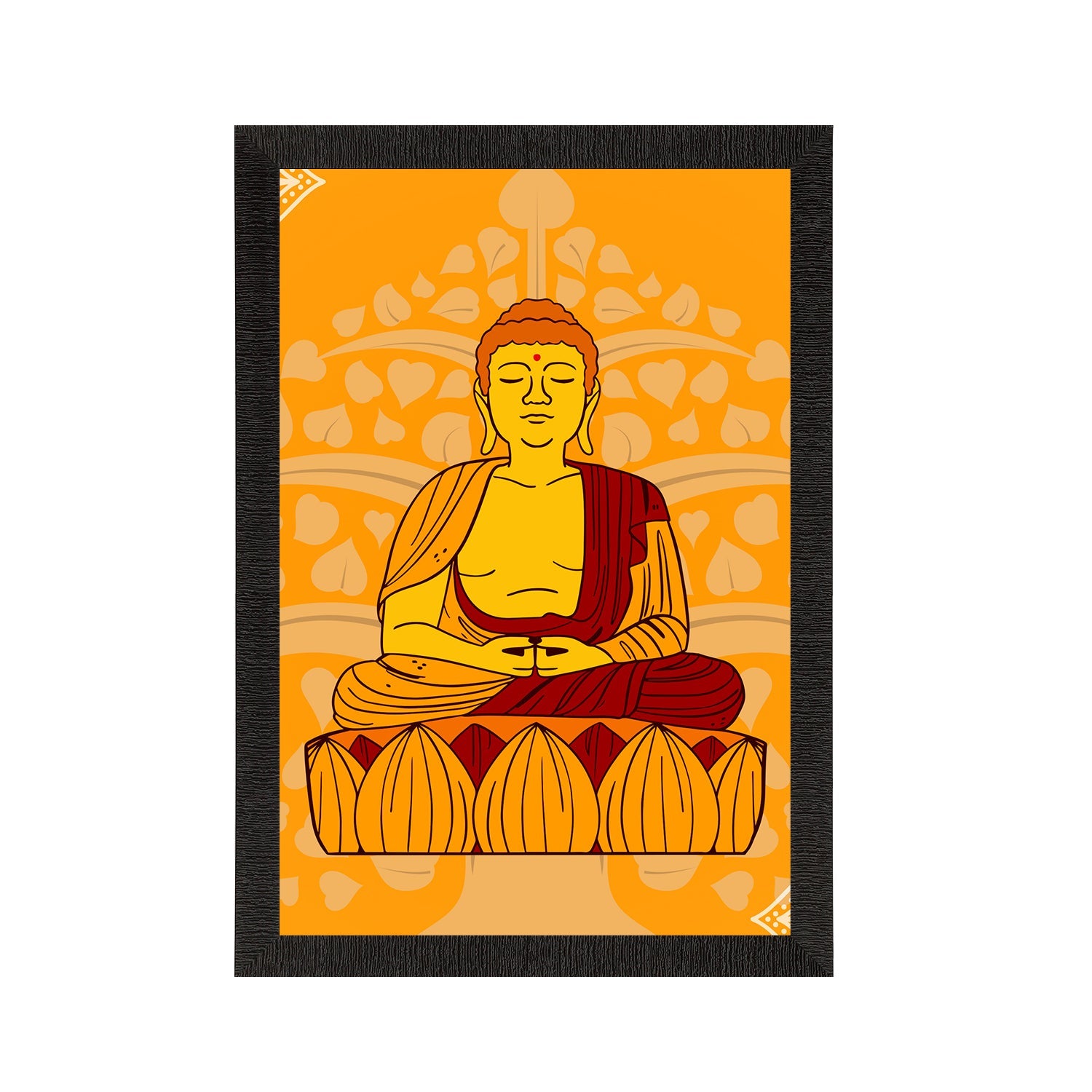 Meditating Lord Buddha Satin Matt Texture UV Art Painting Kafalo