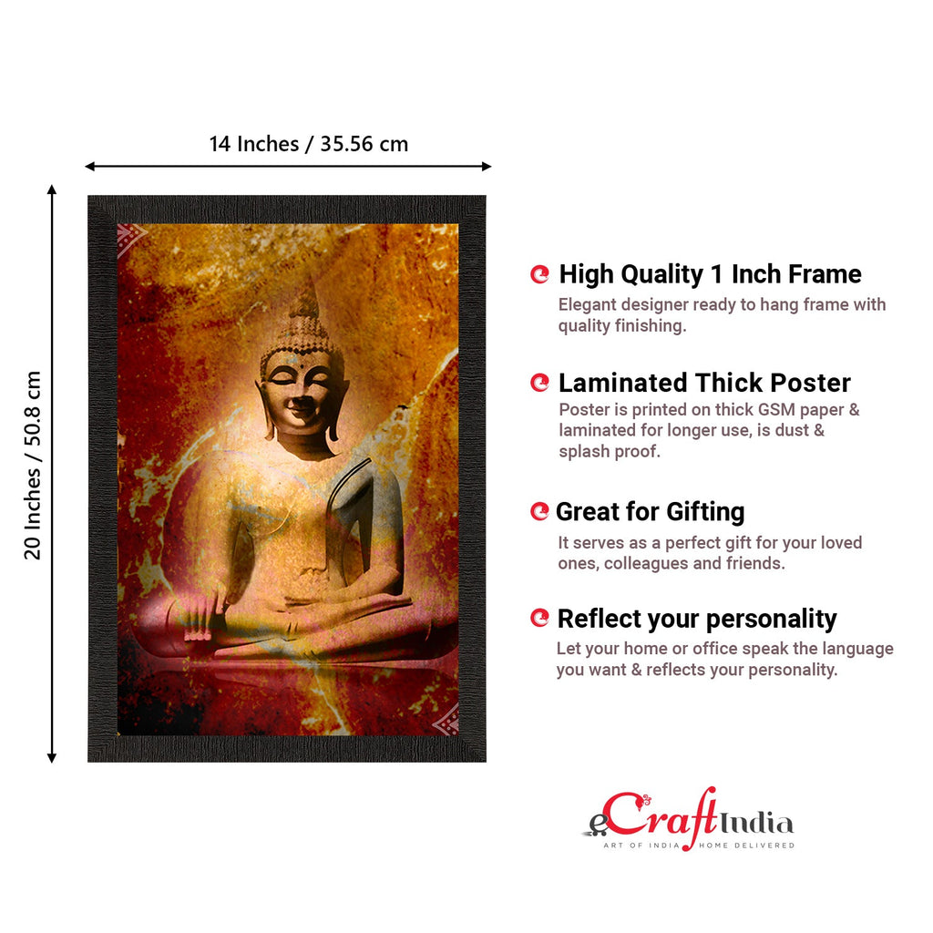 Meditating Lord Buddha Satin Matt Texture UV Art Painting Kafalo