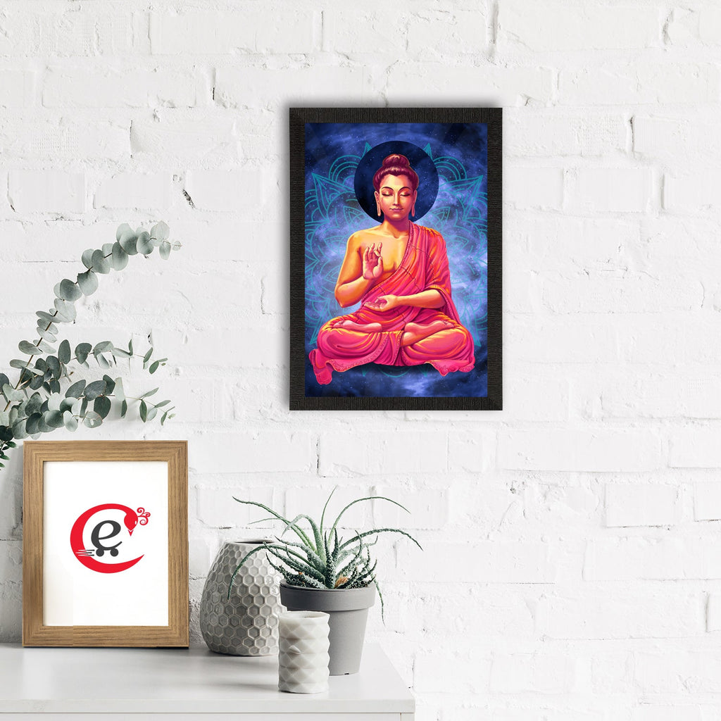 Meditating Lord Buddha Satin Matt Texture UV Art Painting Kafalo