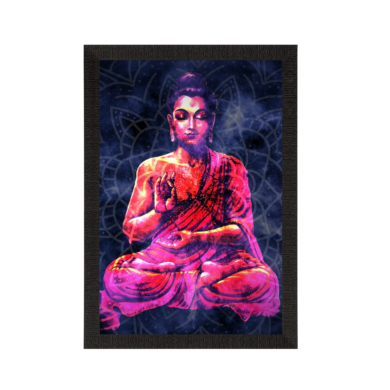 Meditating Lord Buddha Satin Matt Texture UV Art Painting Kafalo