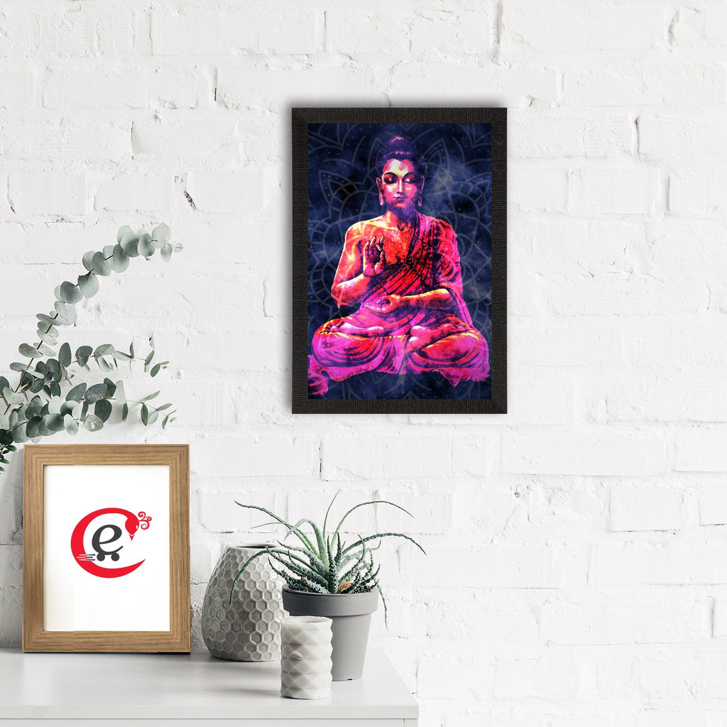 Meditating Lord Buddha Satin Matt Texture UV Art Painting Kafalo