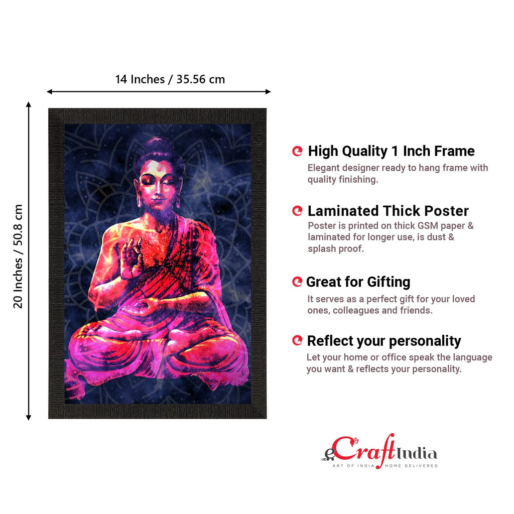 Meditating Lord Buddha Satin Matt Texture UV Art Painting Kafalo