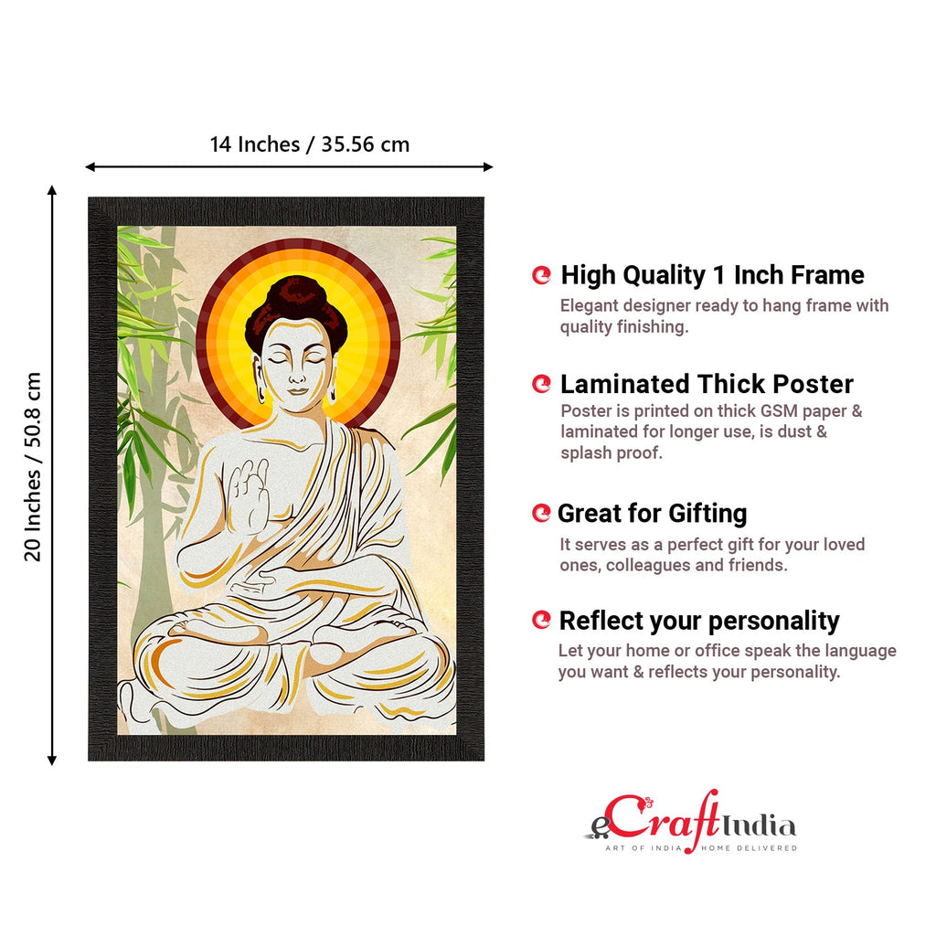 Meditating Lord Buddha Satin Matt Texture UV Art Painting Kafalo