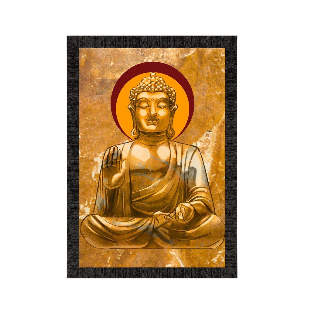 Meditating Lord Buddha Satin Matt Texture UV Art Painting Kafalo