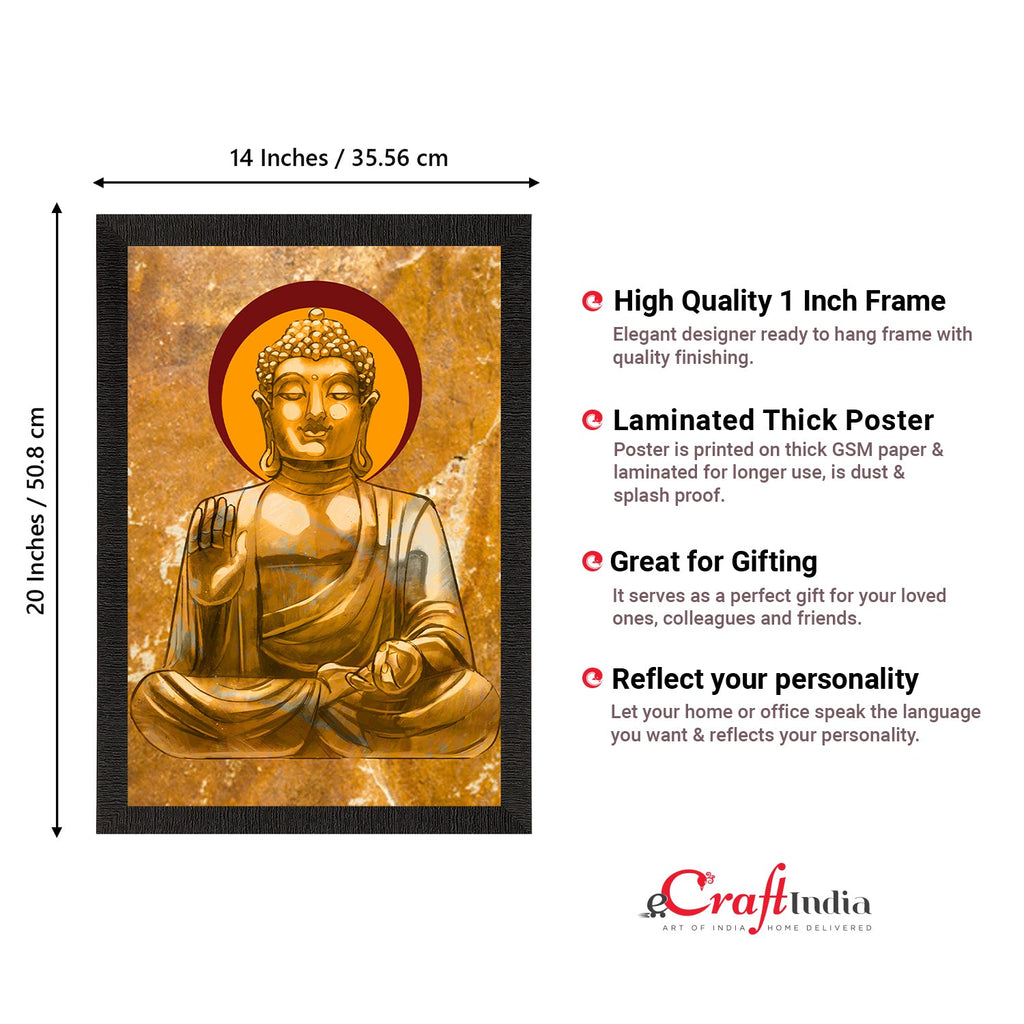 Meditating Lord Buddha Satin Matt Texture UV Art Painting Kafalo