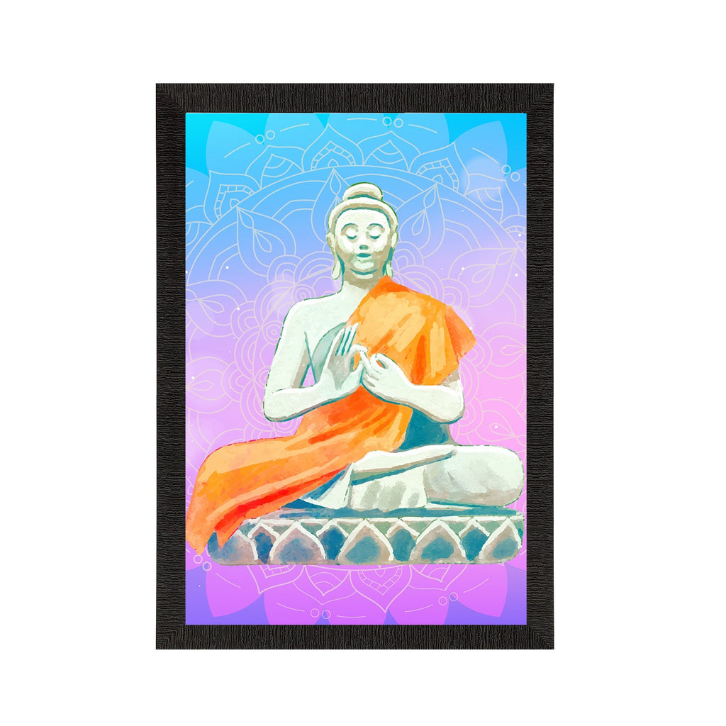 Meditating Lord Buddha Satin Matt Texture UV Art Painting Kafalo