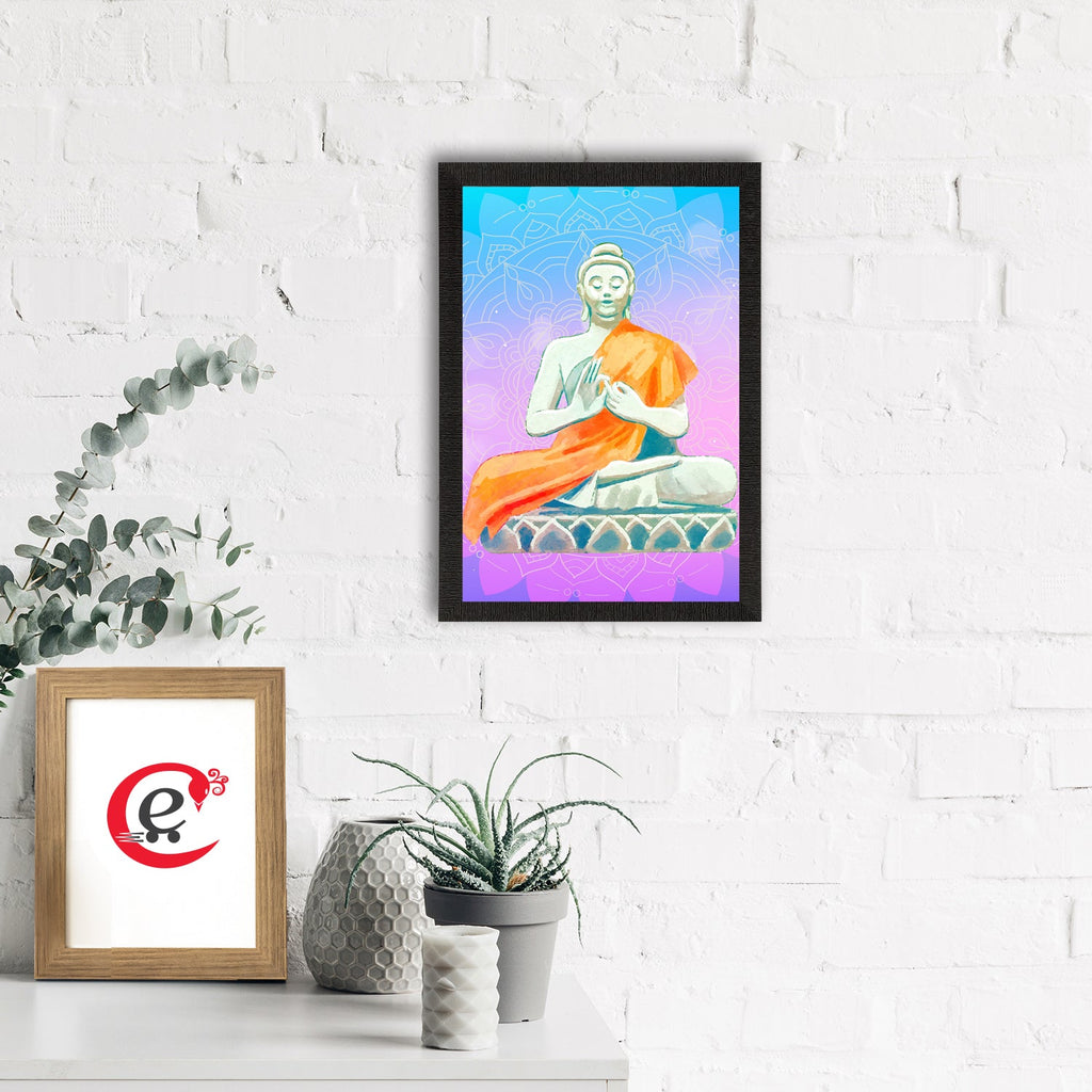 Meditating Lord Buddha Satin Matt Texture UV Art Painting Kafalo