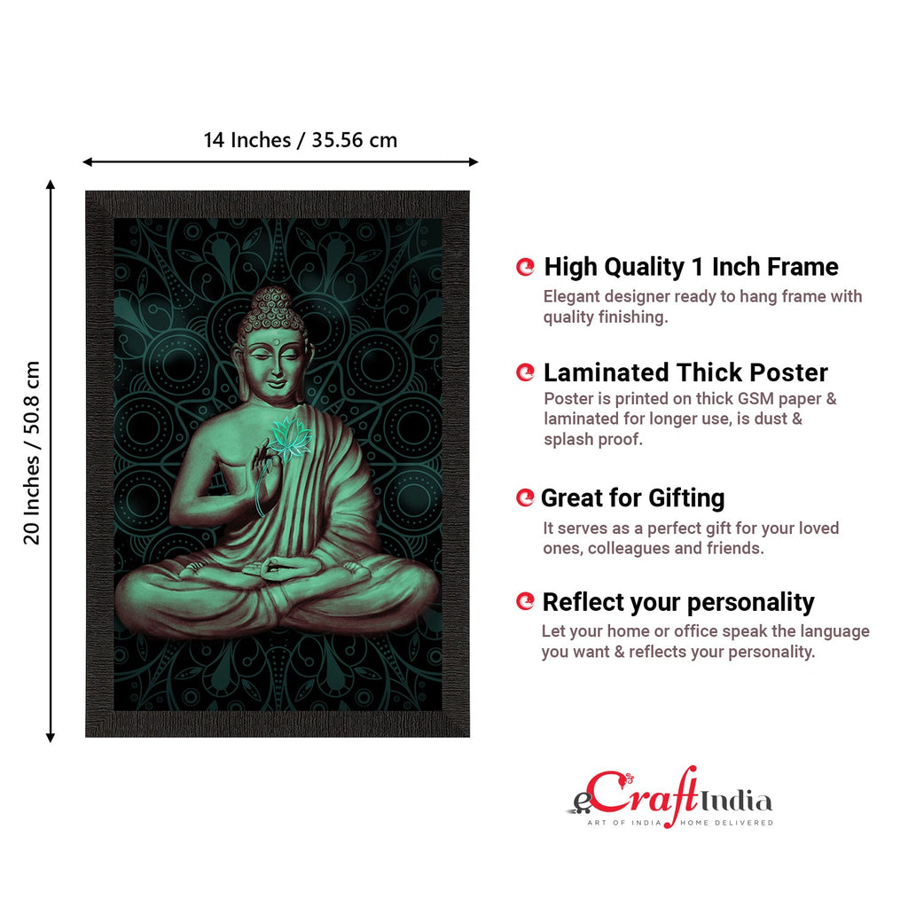 Meditating Lord Buddha Satin Matt Texture UV Art Painting Kafalo