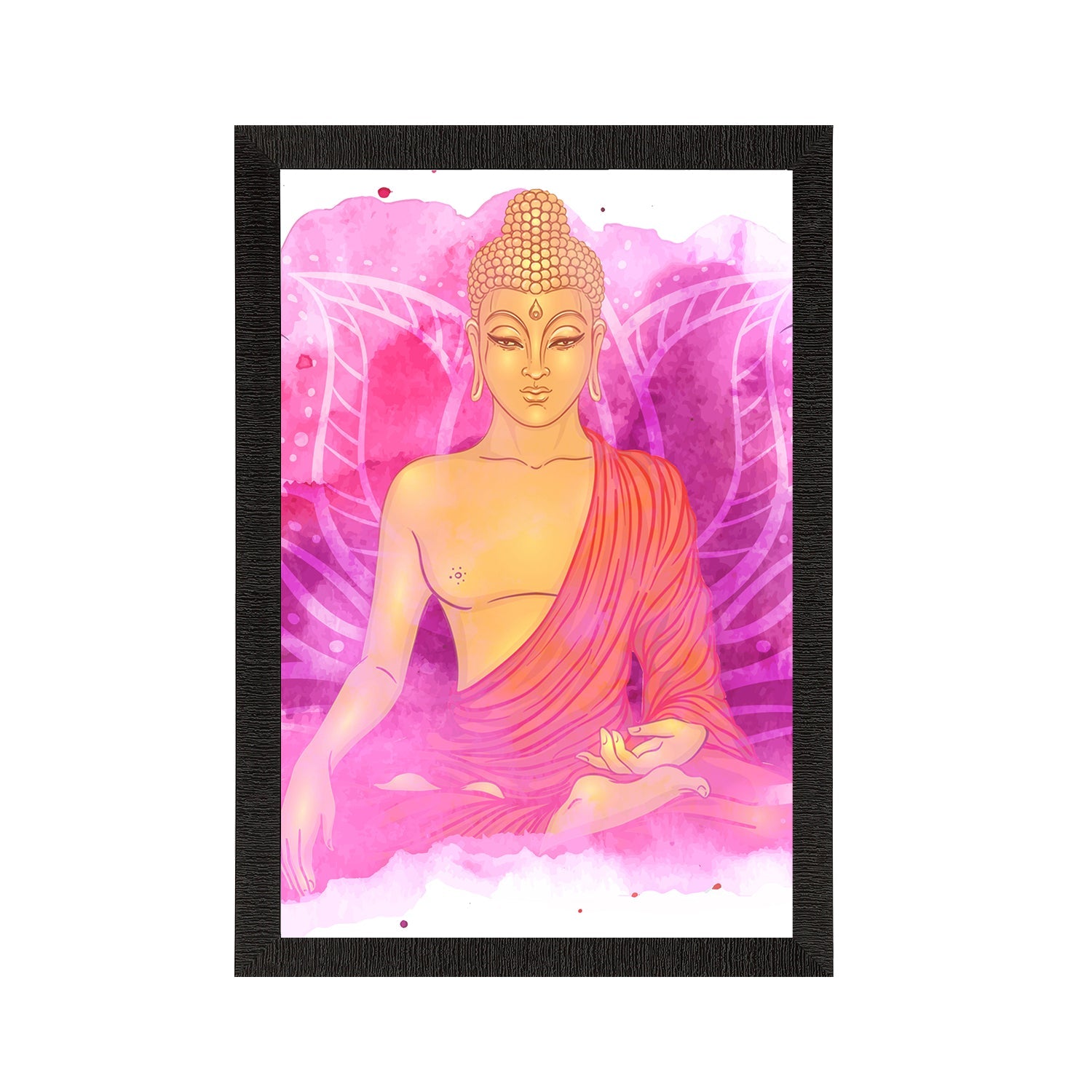 Meditating Lord Buddha Satin Matt Texture UV Art Painting Kafalo