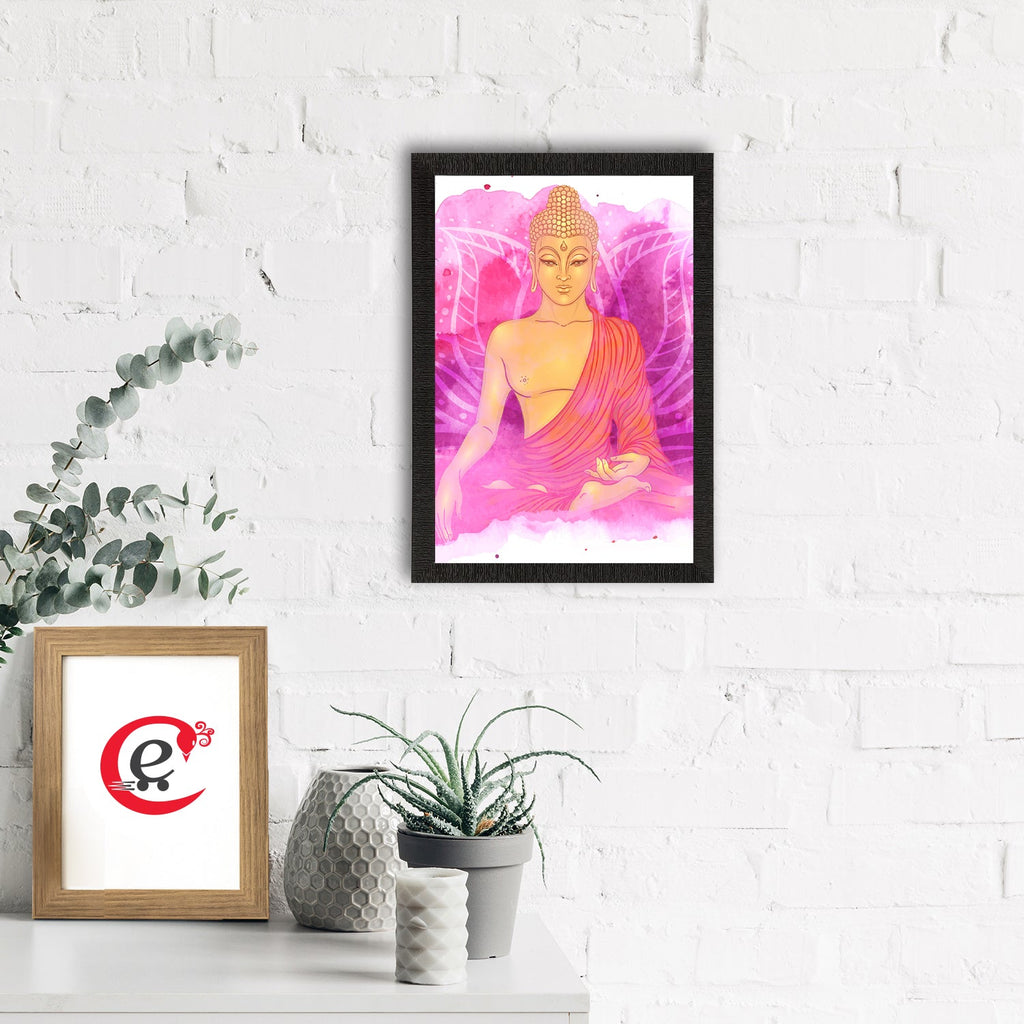 Meditating Lord Buddha Satin Matt Texture UV Art Painting Kafalo