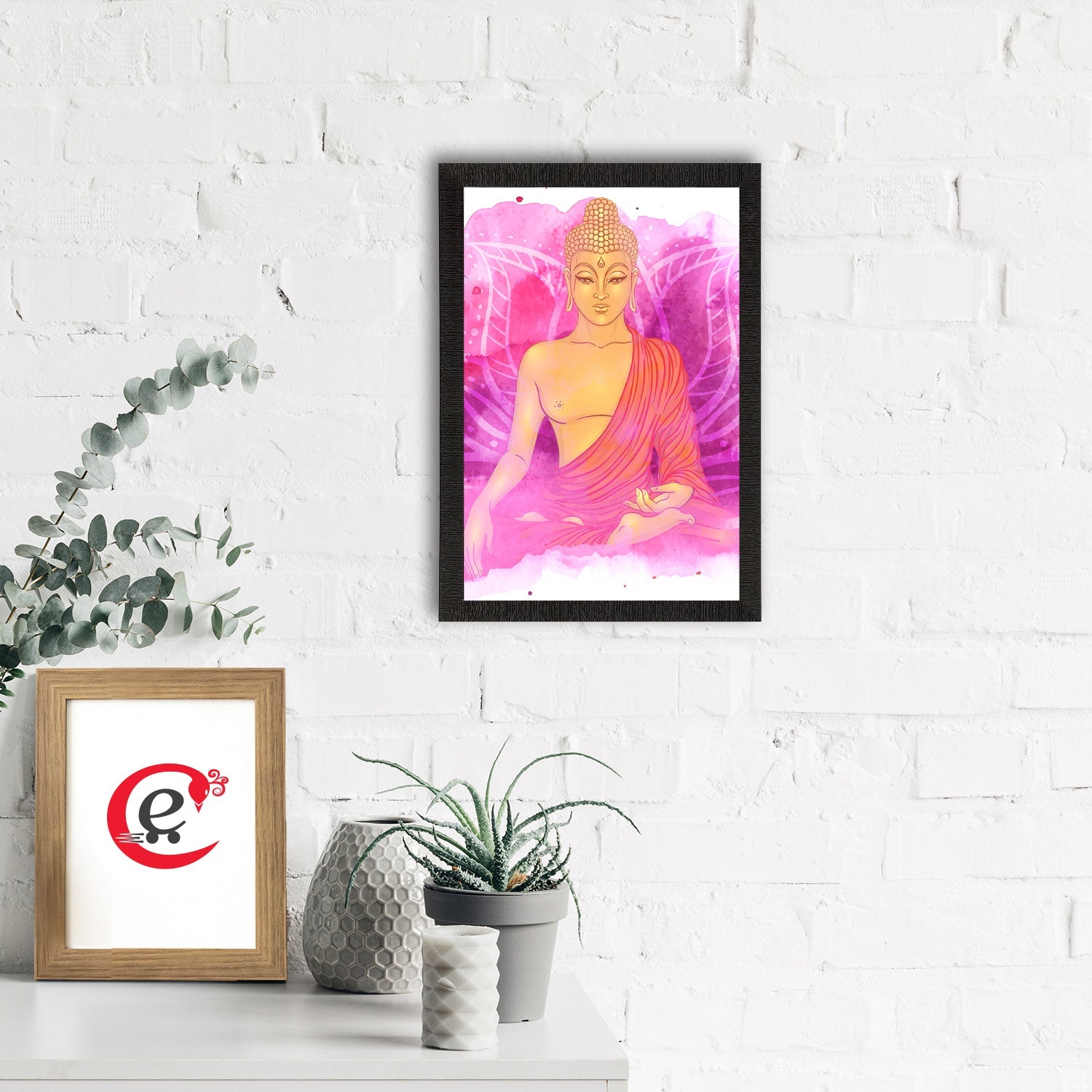 Meditating Lord Buddha Satin Matt Texture UV Art Painting Kafalo