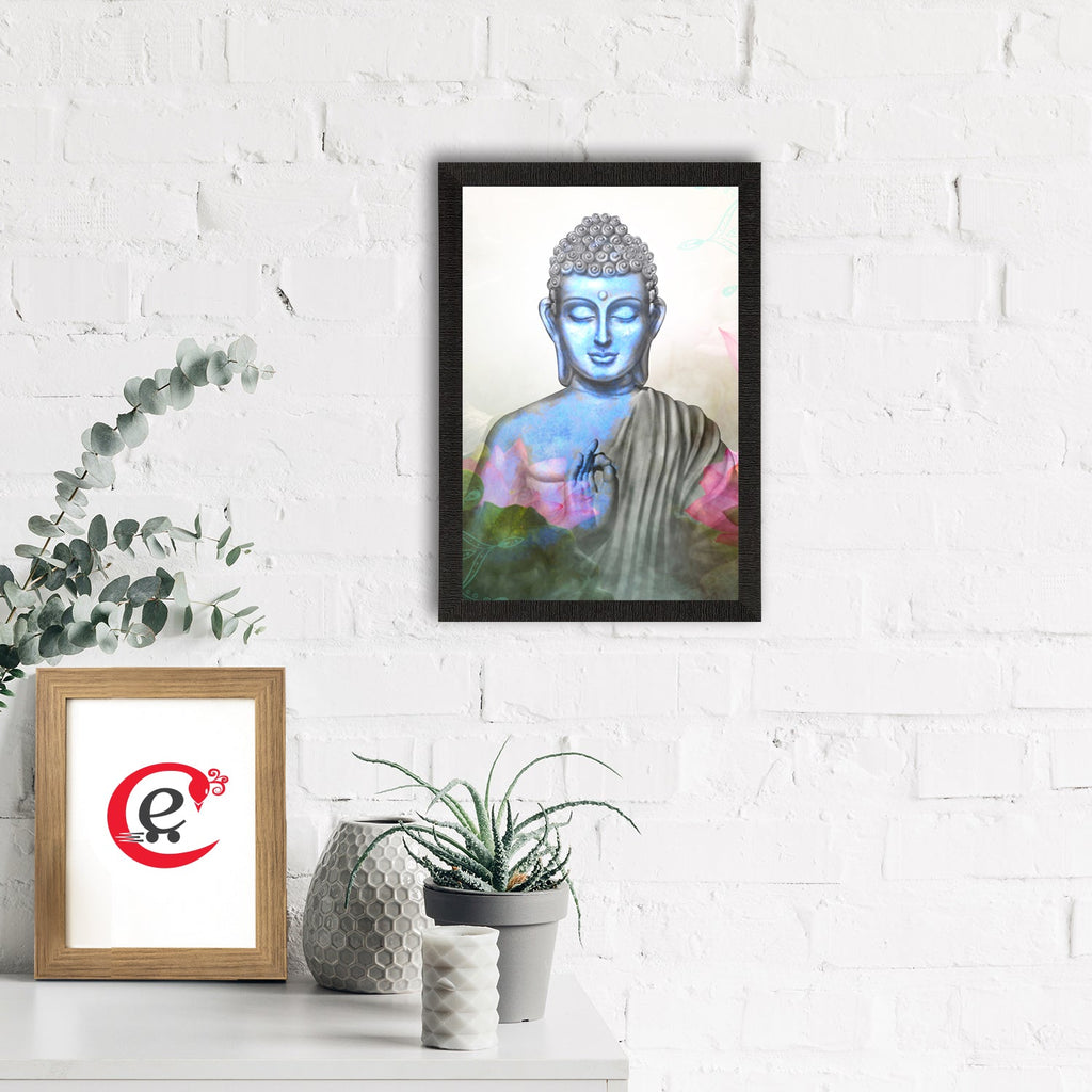 Meditating Lord Buddha Satin Matt Texture UV Art Painting Kafalo